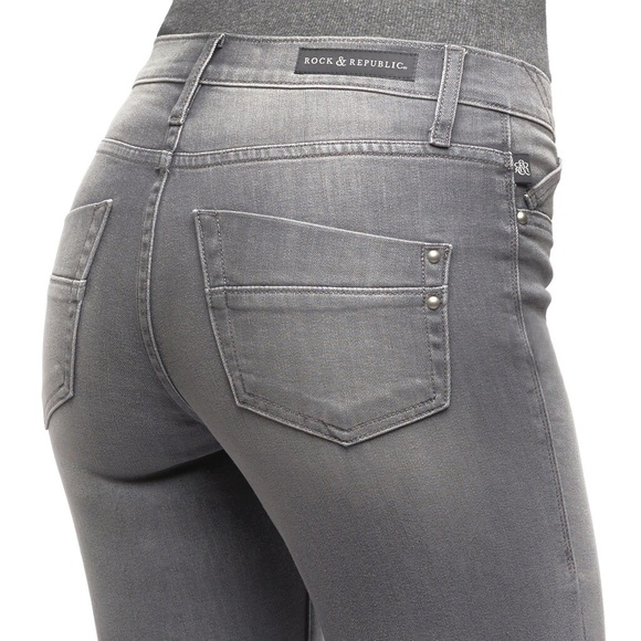NWT Women's Rock & Republic Gray Jean Leggings - Picture 4 of 7
